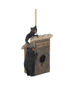 BLACK BEAR OUTHOUSE BIRDHOUSE