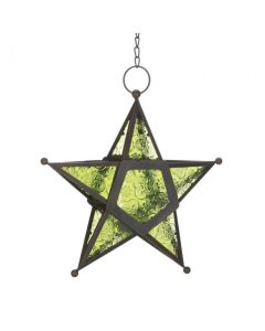GREEN GLASS STAR LANTERN