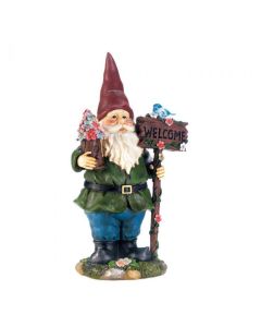 SOLAR BLUEBIRD GNOME WELCOME STATUE